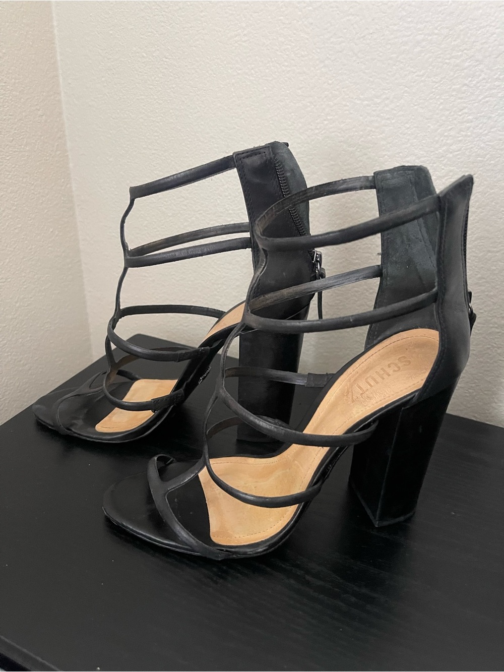 SCHUTZ Black Strappy High Heel Sandals - Picture 2 of 8